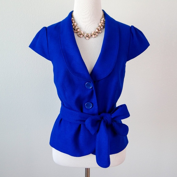 The Limited Jackets & Blazers - The Limited royal blue belted jacket